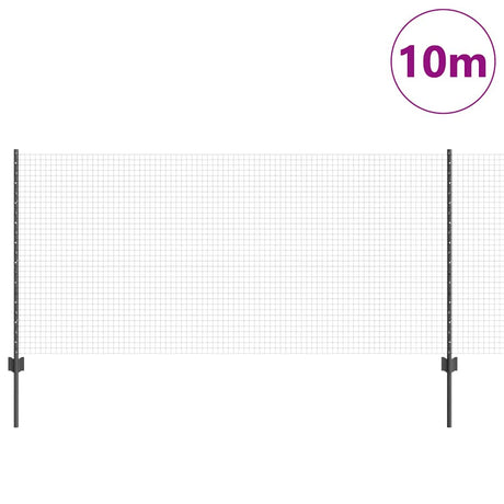 Vidaxl hek met paal grijs 1 x 10 m staal