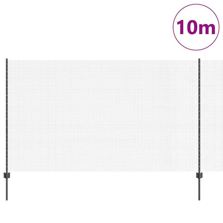 Vidaxl hek met paal grijs 1,4 x 10 m staal en pvc
