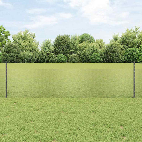 Vidaxl hek met paal grijs 0,5 x 25 m staal