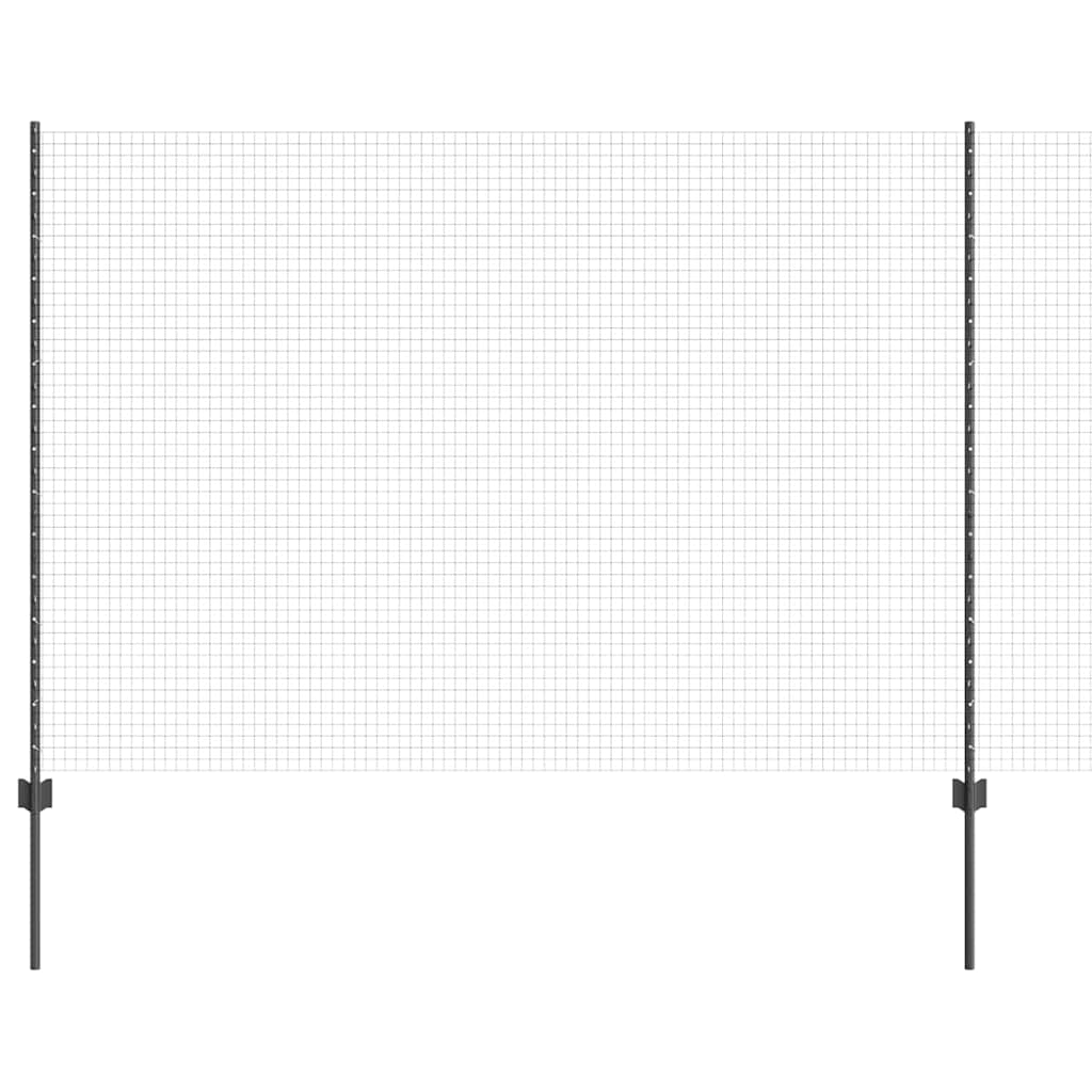 Vidaxl hek met paal grijs 1,5 x 25 m staal