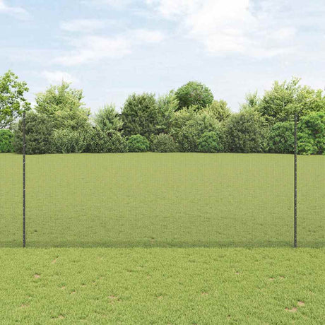 Vidaxl hek met paal grijs 1,6 x 25 m staal en pvc