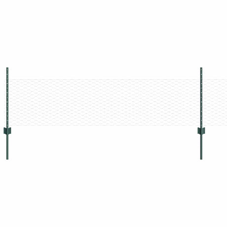 Vidaxl hek met paal groen 0,5 x 10 m staal en pvc