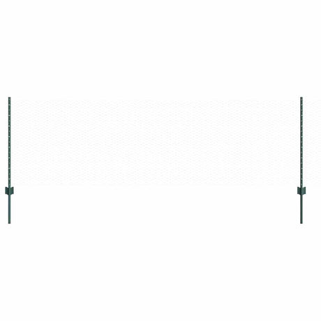 Vidaxl hek met paal groen 0,8 x 10 m staal en pvc