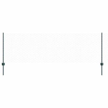 Vidaxl hek met paal groen 0,8 x 10 m staal en pvc