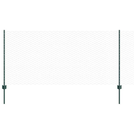 Vidaxl hek met paal groen 1 x 25 m staal