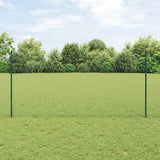 Vidaxl hek met paal groen 1,2 x 25 m staal