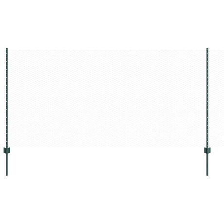 Vidaxl hek met paal groen 1,2 x 25 m staal