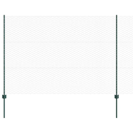 Vidaxl hek met paal groen 1,5 x 25 m staal