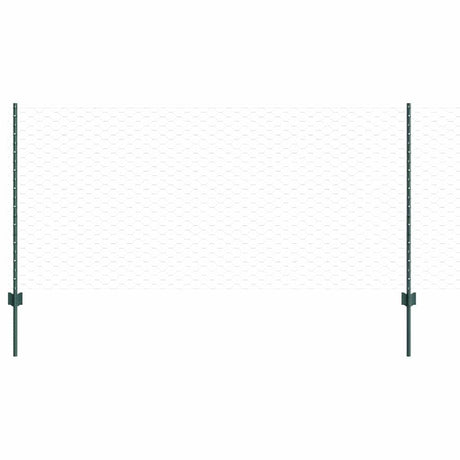 Vidaxl hek met paal groen 1 x 50 m staal en pvc