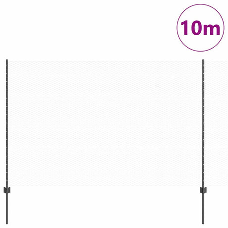 Vidaxl hek met paal grijs 1,5 x 10 m staal en pvc
