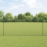 Vidaxl hek met paal grijs 1,6 x 10 m staal en pvc