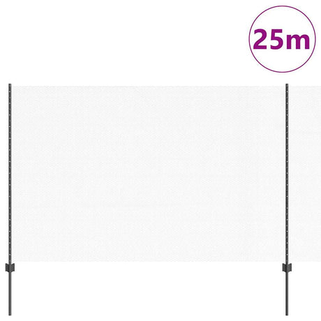 Vidaxl hek met paal grijs 1,5 x 25 m staal