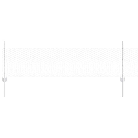 Vidaxl hek met paal zilver 0,5 x 10 m staal