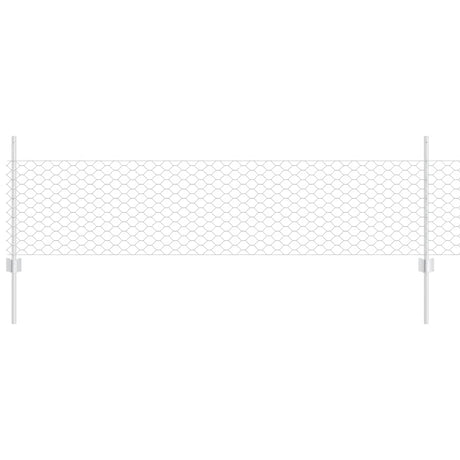 Vidaxl hek met paal zilver 0,5 x 10 m staal