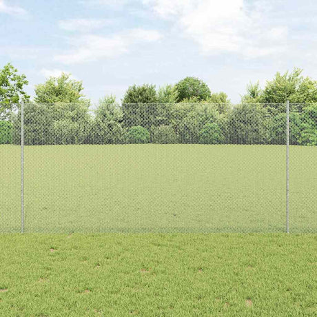 Vidaxl hek met paal zilver 1,2 x 10 m staal