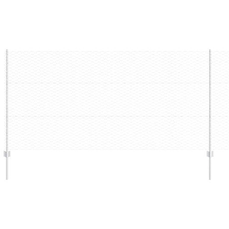 Vidaxl hek met paal zilver 1,2 x 10 m staal