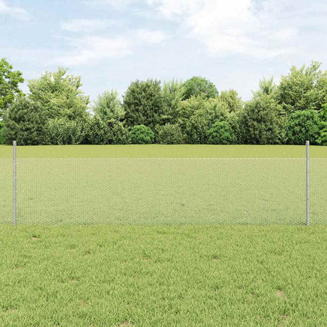 Vidaxl hek met paal zilver 0,5 x 25 m staal