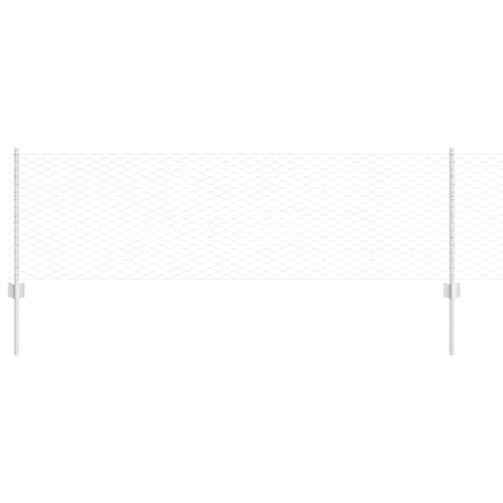 Vidaxl hek met paal zilver 0,6 x 25 m staal
