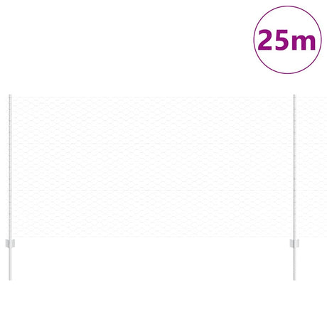 Vidaxl hek met paal zilver 1,2 x 25 m staal