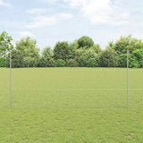 Vidaxl hek met paal zilver 1,5 x 25 m staal