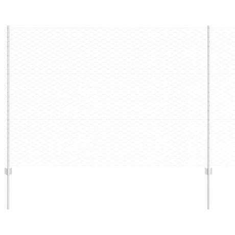 Vidaxl hek met paal zilver 1,5 x 25 m staal