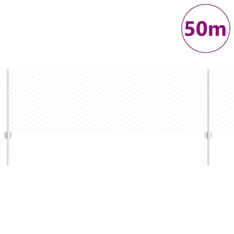 Vidaxl hek met paal zilver 0,6 x 50 m staal