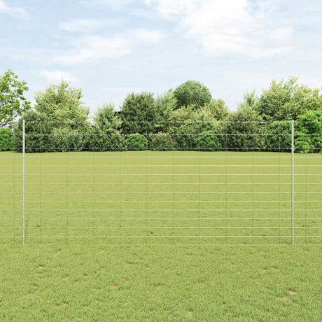 Vidaxl hek met paal zilver 1,4 x 25 m staal