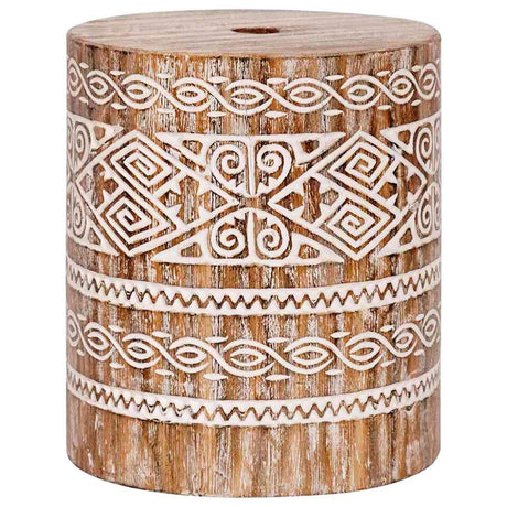 Vidaxl parasolvoet wit gewassen ø34 x 40 cm massief hout