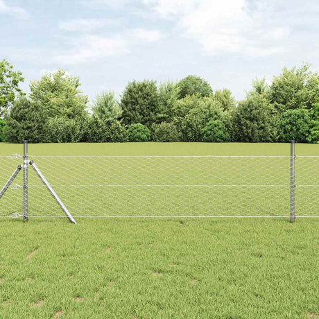 Vidaxl hexagon hek zilver 0,5 x 10 m gegalvaniseerd staal