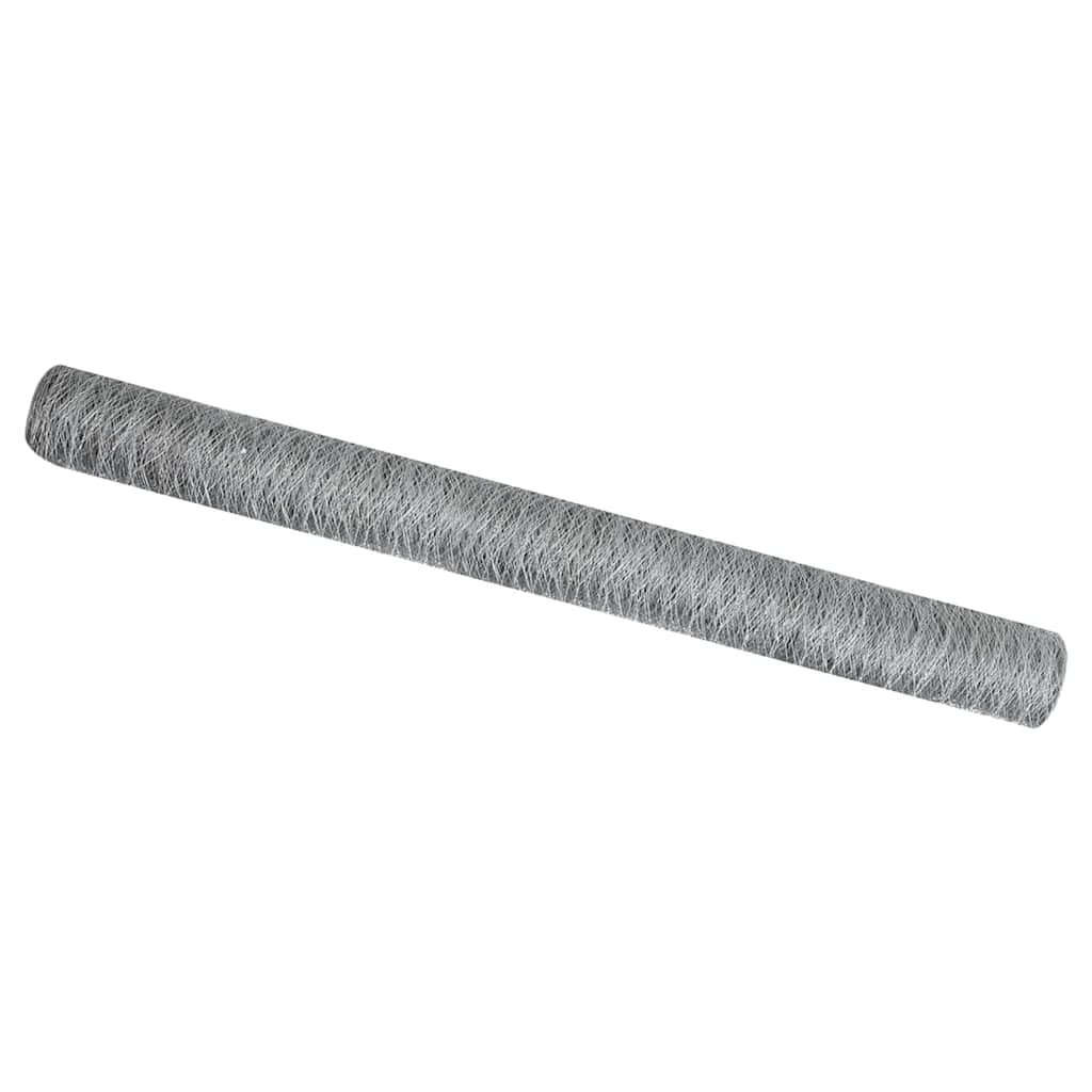 Vidaxl hexagon hek zilver 1,6 x 50 m gegalvaniseerd staal