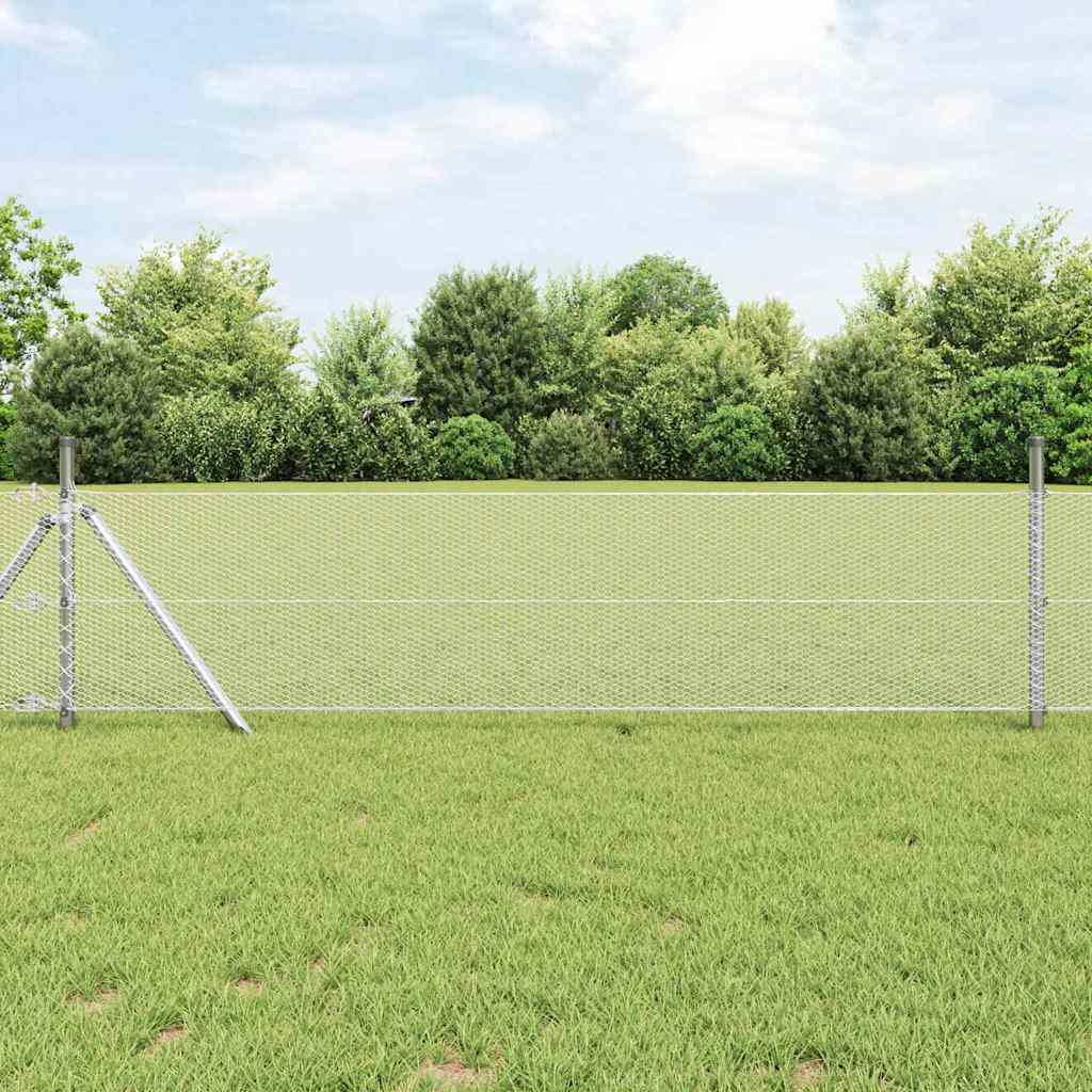 Vidaxl hexagon hek zilver 0,8 x 100 m gegalvaniseerd staal