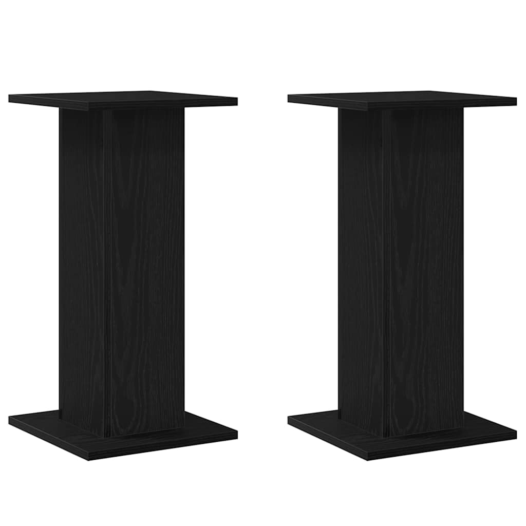 Vidaxl plantenstandaard 2 pcs zwart eiken 30 x 30 x 60 cm bewerkt hout