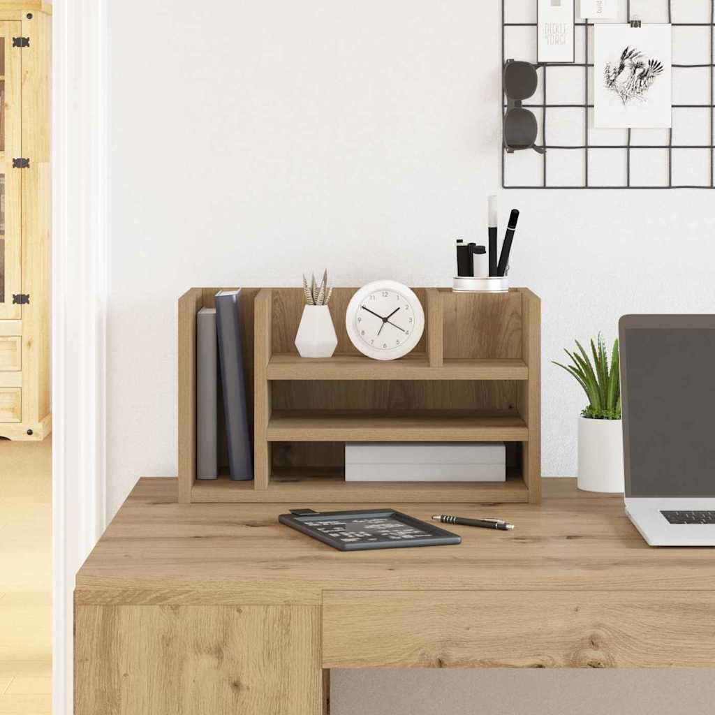 Vidaxl bureau organizer zwart eiken 44,5 x 24 x 25 cm bewerkt hout