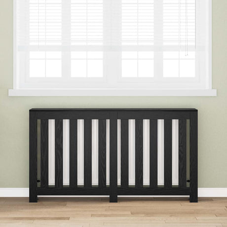 Vidaxl radiatorafdekking zwart eiken 149 x 20 x 82 cm bewerkt hout
