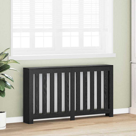 Vidaxl radiatorafdekking zwart eiken 149 x 20 x 82 cm bewerkt hout