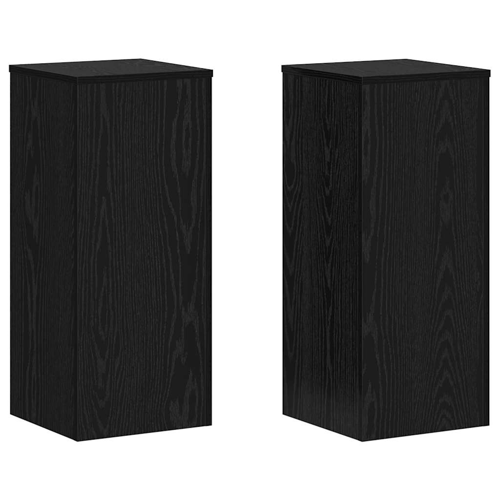 Vidaxl plantenstandaard 2 pcs zwart eiken 30 x 30 x 70 cm bewerkt hout