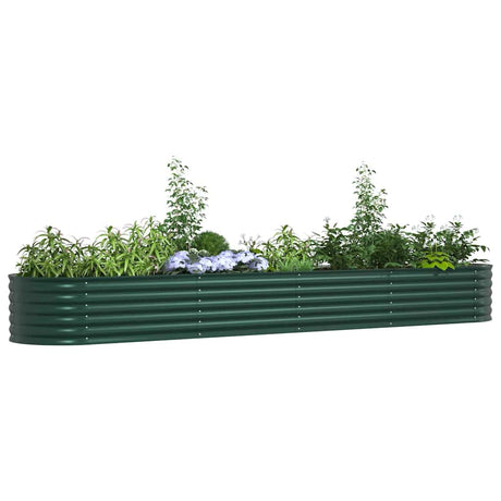 Vidaxl verhoogd bed groen 400 x 80 x 44 cm staal