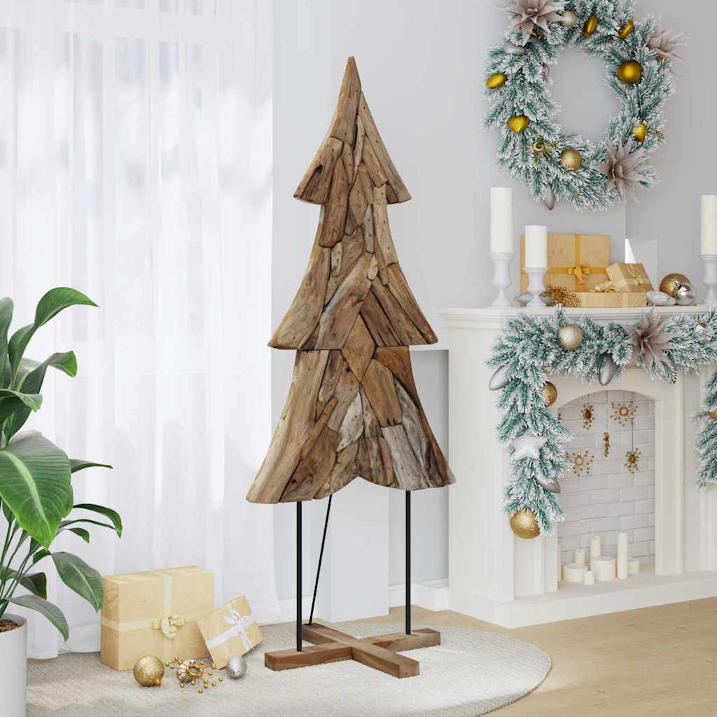 Vidaxl kerstboom met standaard bruin 181,5 cm massief teakhout