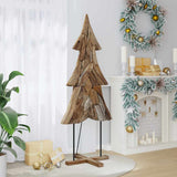 Vidaxl kerstboom met standaard bruin 181,5 cm massief teakhout