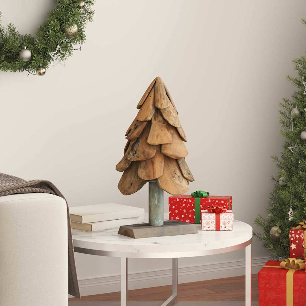 Vidaxl kerstboom met standaard bruin 61 cm massief teakhout