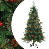 Vidaxl kunstmatige inklapbare kerstboom groen 120 cm pvc, pe en staal