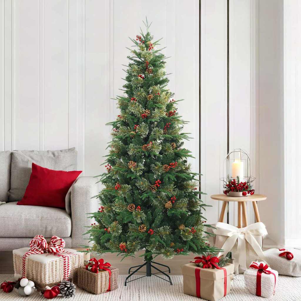 Vidaxl kunstmatige inklapbare kerstboom groen 180 cm pvc, pe en staal