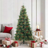 Vidaxl kunstmatige inklapbare kerstboom groen 180 cm pvc, pe en staal