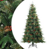 Vidaxl kunstmatige inklapbare kerstboom groen 210 cm pvc, pe en staal