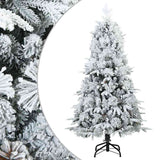 Vidaxl kunst kerstboom met geveerde takken, sneeuw bedekt wit 120 cm