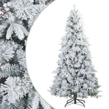 Vidaxl kunst kerstboom met geveerde takken, sneeuw bedekt wit 210 cm