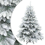 Vidaxl kunst kerstboom met geveerde takken, sneeuw bedekt wit 120 cm