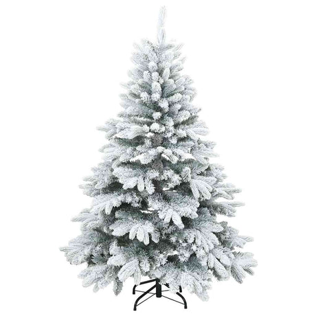 Vidaxl kunst kerstboom met geveerde takken, sneeuw bedekt wit 120 cm