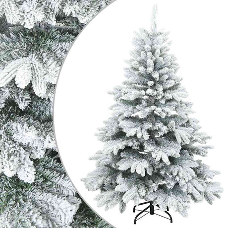 Vidaxl kunst kerstboom met geveerde takken, sneeuw bedekt wit 150 cm
