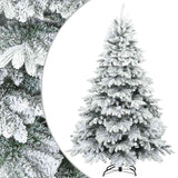 Vidaxl kunst kerstboom met geveerde takken, sneeuw bedekt wit 180 cm